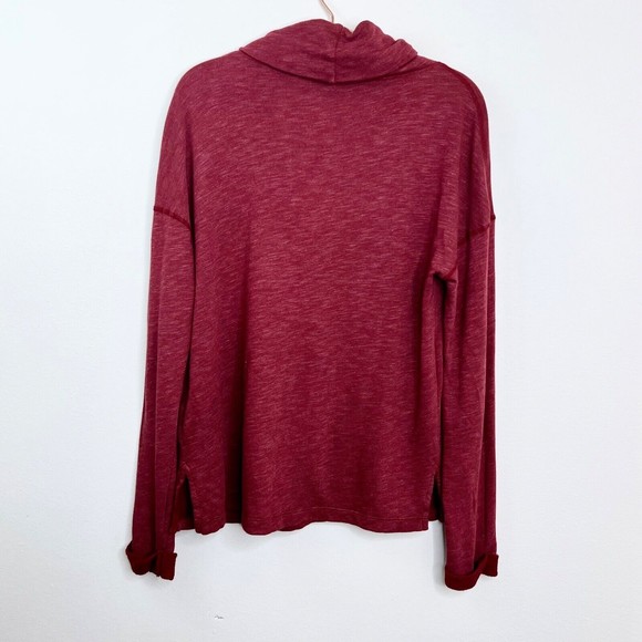 Standard James Perse 4 XL Burgundy Red Bateau Cowl Neck Long Sleeve Sweater Top - Picture 6 of 7